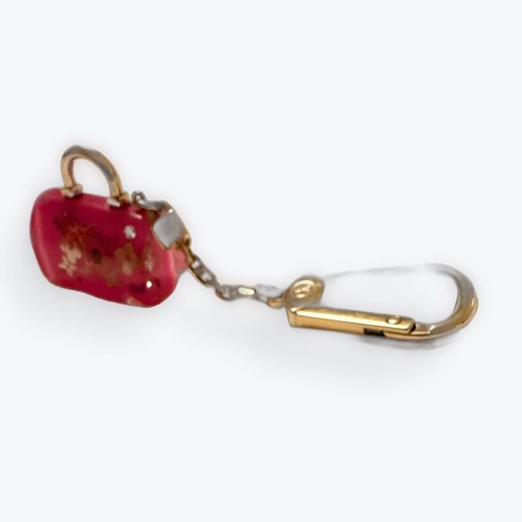 Louis Vuitton Bag Charm Pink Gold Pomme D’Amour Inclusion Speedy Keychain Auth - Picture 3 of 16